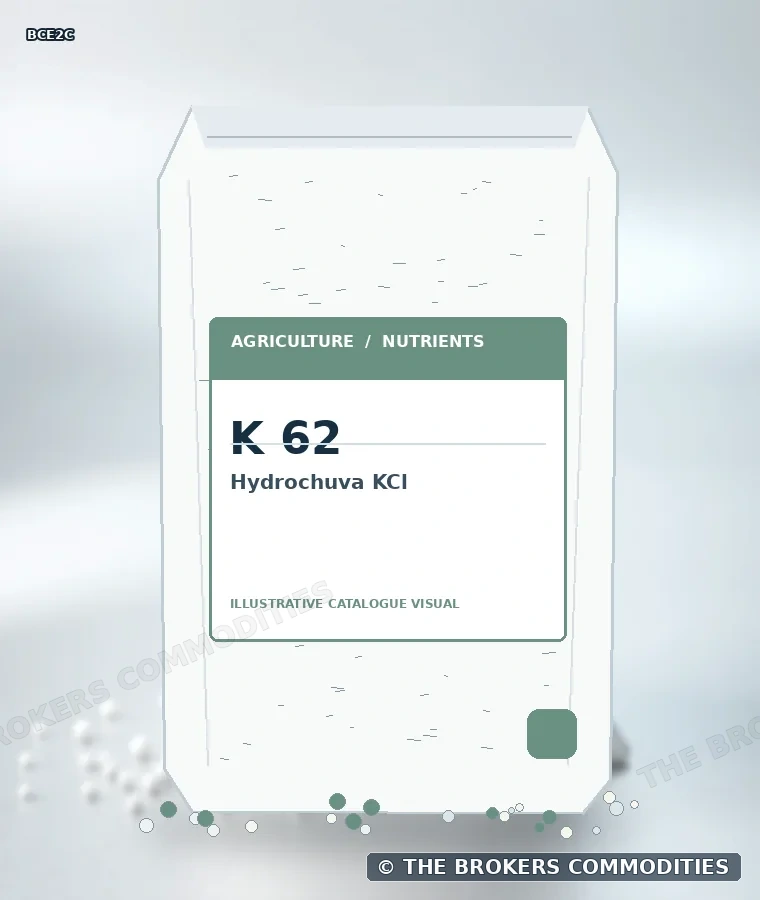 Hidrochuva KCl · K 62 — Ilustração da formulação para identificação visual; não representa embalagem, estoque ou lote disponível.