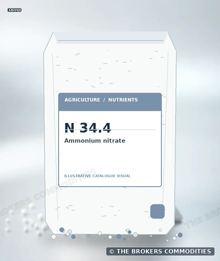Nitrato de amônio · N 34.4 — Ilustração da formulação para identificação visual; não representa embalagem, estoque ou lote disponível.