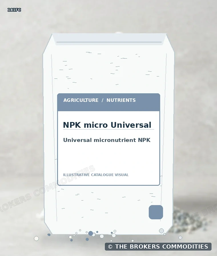NPK micro Universal — Ilustração da formulação para identificação visual; não representa embalagem, estoque ou lote disponível.